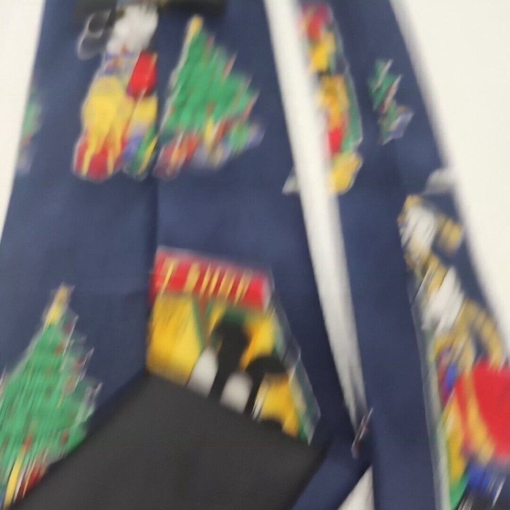 Disney Mickey Unlimited Navy Blue Christmas Mickey Mouse Neck Tie - Picture 7 of 12